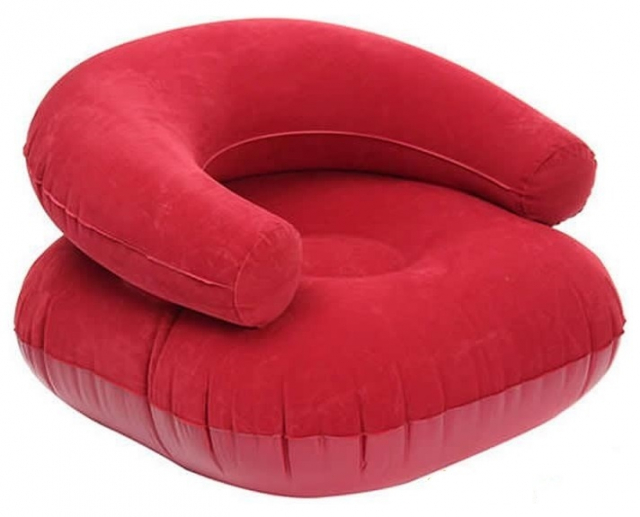 Comfortable inflatable indoor and outdoor armchair, Red.