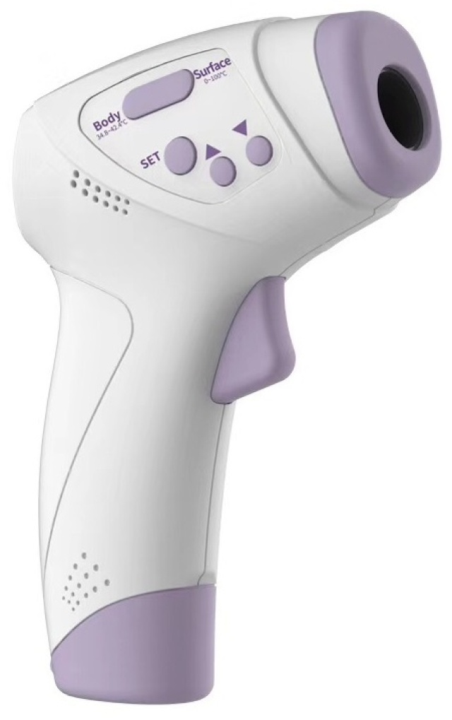 Fever thermometer, non-contact with IR technology for children/adults, Purple/White