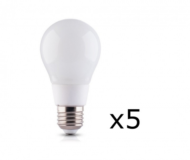 LED lamp E27 8W 230V 4500K 5-pack, White neutral