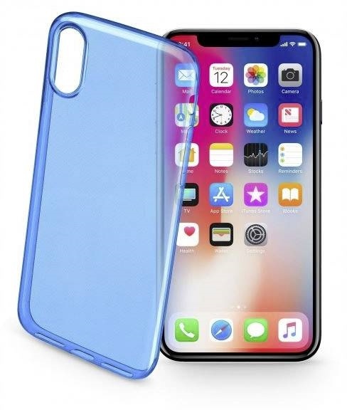 cellularline TPU Plastic Mobile Case for iPhone X/XS, Dark Blue