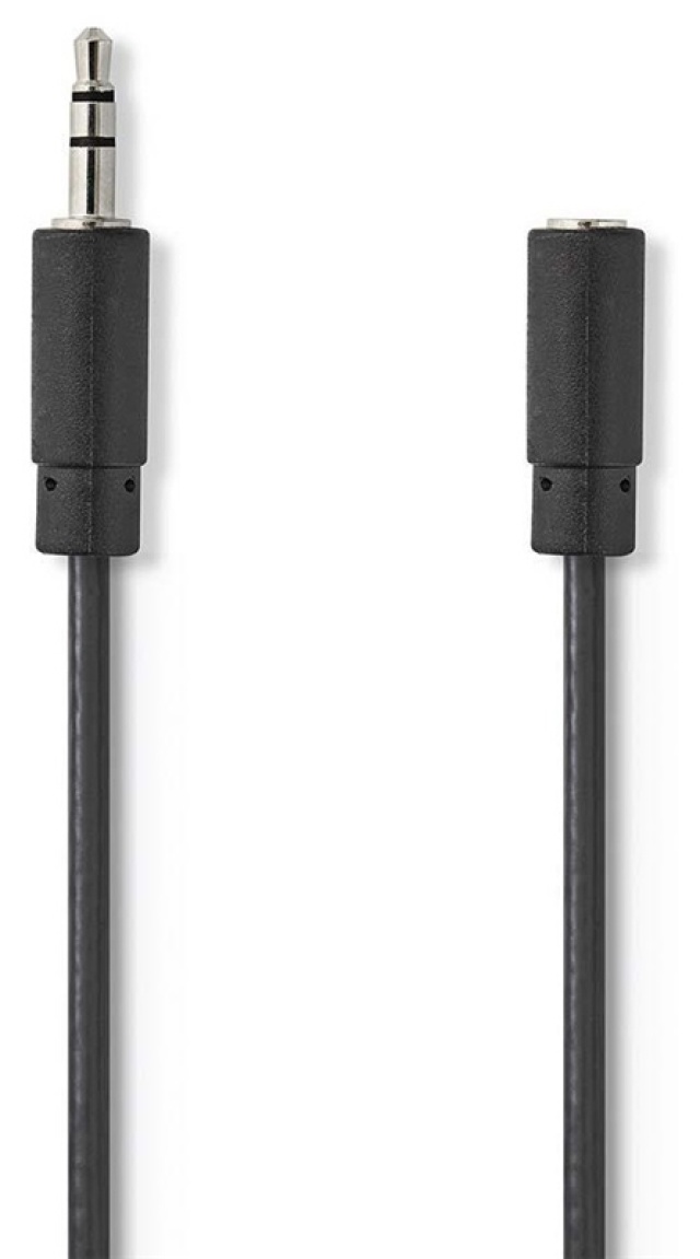 Nedis Stereo Audio Cable | 3.5 mm Male | 3.5 mm Female | Nickel Plated | 2.00 m | Round | Black | Box