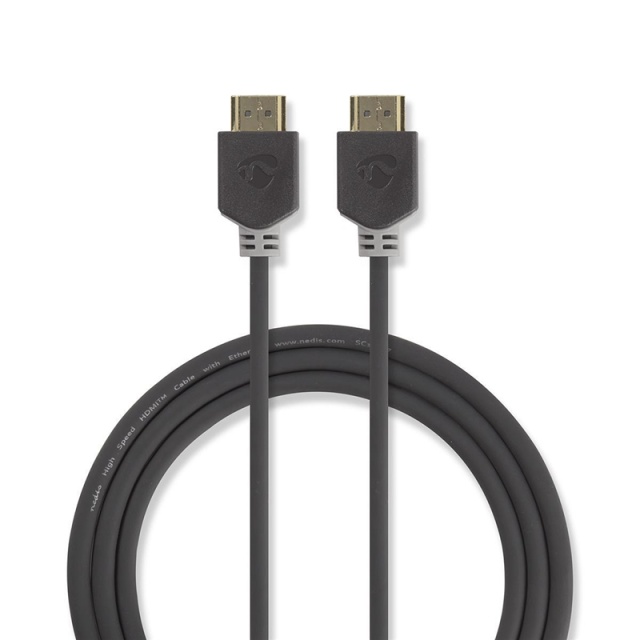 Nedis High Speed HDMI™ Cable with Ethernet | HDMI™ Connector | HDMI™ Connector | 4K@60Hz | ARC | 18 Gbps | 0.50 m | Round | PVC | Anthracite | Box
