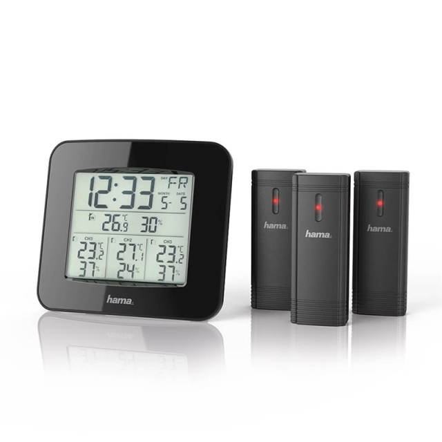 Hama Weatherstation EWS-Trio 3x Sensor Black