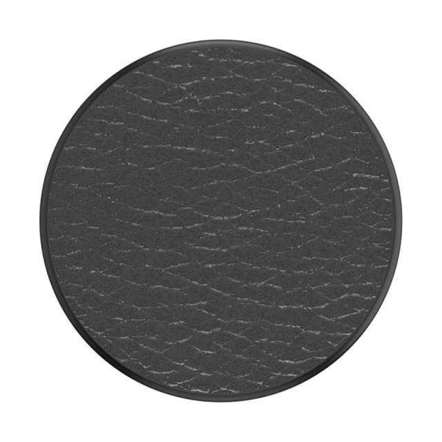 PopSockets Pebbled Vegan Leather Black Removable Grip with Standfunction Premium