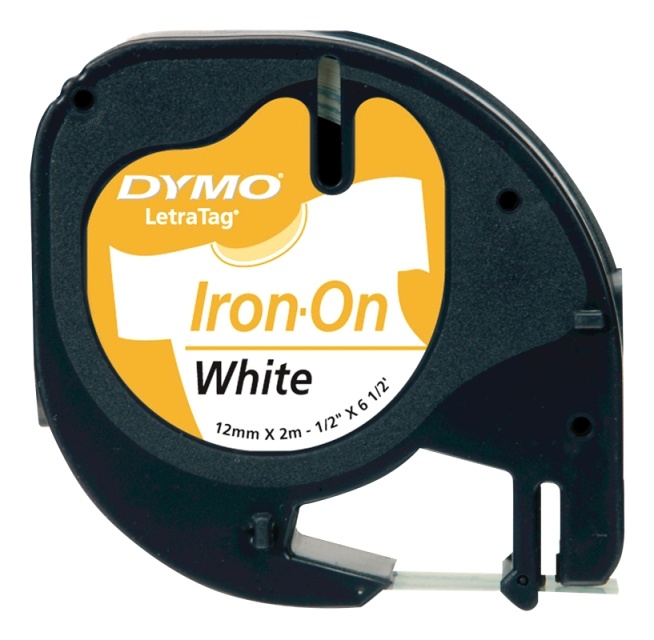 DYMO LetraTAG stryk-på tejp textil vit 12mm, 2m