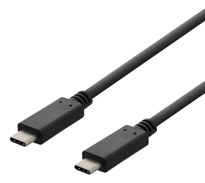 DELTACO USB 2.0 USB-C - USB-C charging cable, 3A, 1m, black