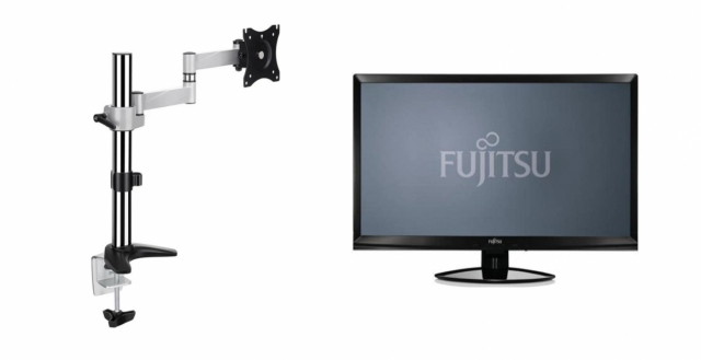 Paket med monitor från Fujitsu och fäste från Andersson - Pre-owned, Klass C