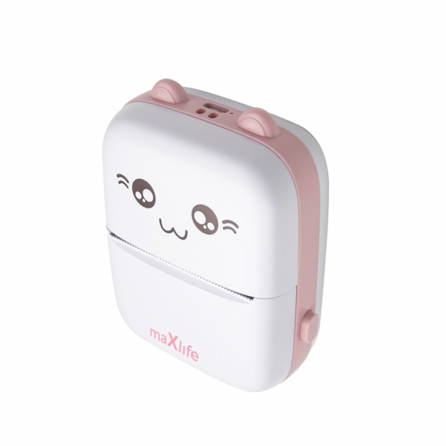 Maxlife MXTP-100 Thermal Printer - Portable Mini Printer with Bluetooth, Pink