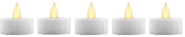 <div class="row"><div class="col-sm-12"><p>24-pack of battery-powered LED tea lights that emit a warm white light. Cozy and atmospheric but without being flammable like ordinary tea lights, the LED lamp does not get hot. Perfect in a lantern or on the boo