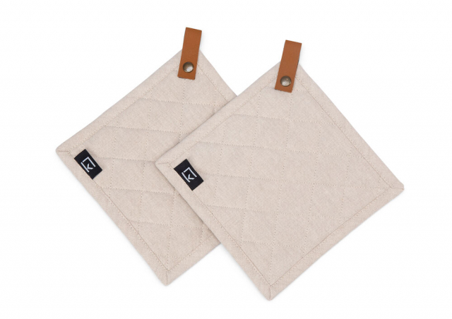 Kosta Linneväfveri Potholders 2-pack, Sand