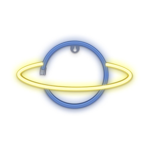 Forever Light Neon LED Light Saturn Battery + USB FLNE11, Yellow/Blue