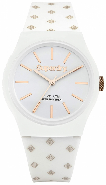 Superdry SDSYG166WRG - Watch 38 mm with 5 bar water resistance, White/Gold