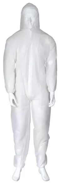 Protective Coverall - disposable coverall with hood, XL, White