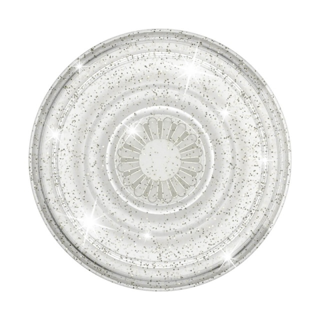 PopSockets Clear Glitter Silver Removable Grip with Standfunction