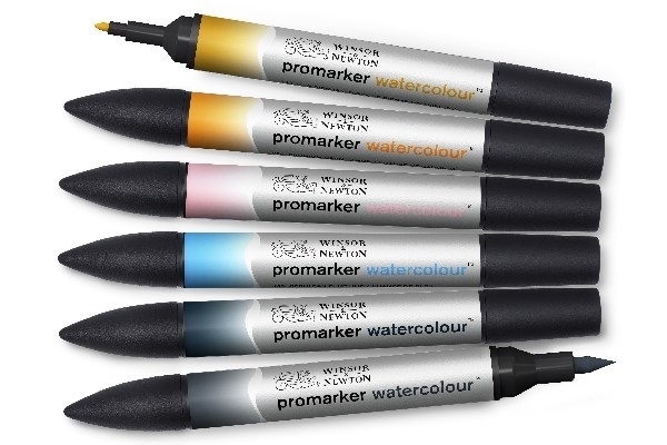 Winsor WaterColour Marker 6-pack, Sky tones set