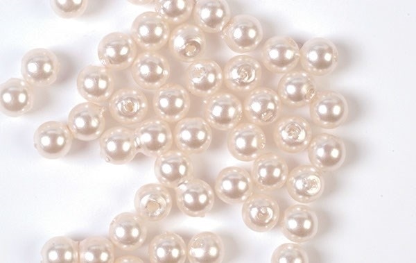 Plastpärlor 3mm 500g, Creme