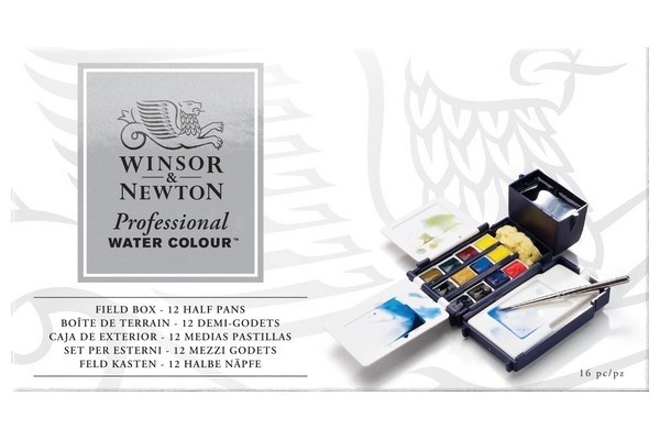 Professional Watercolour Field Box 12x1/2 pans
