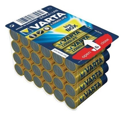 Varta LR6/AA (Mignon) (4106) Battery, 24 pcs. box alkaline manganese battery, 1.5 V
