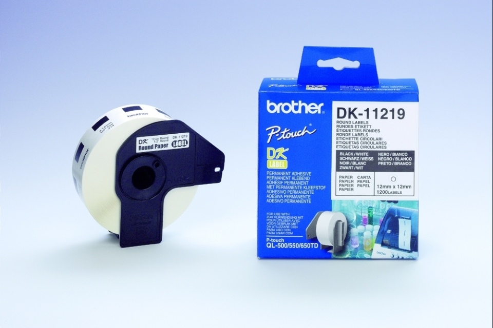 Brother DK-11219 Round Labels Vit