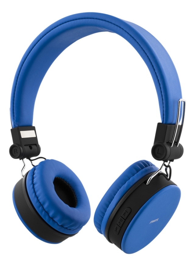 STREETZ Foldable on-ear BT headset, 3.5 mm, blue