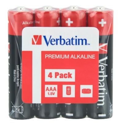 Verbatim ALKALINE BATTERY AAA 4 PACK SHRINK