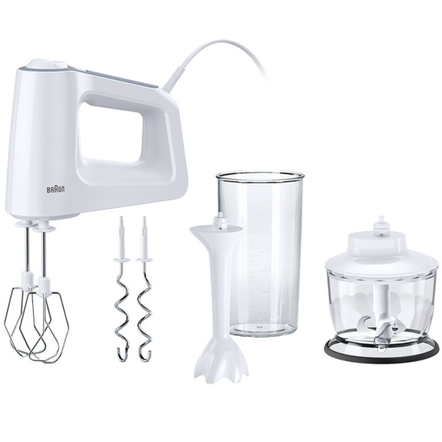 Braun Electric Whisk 500w + Accessories White HM