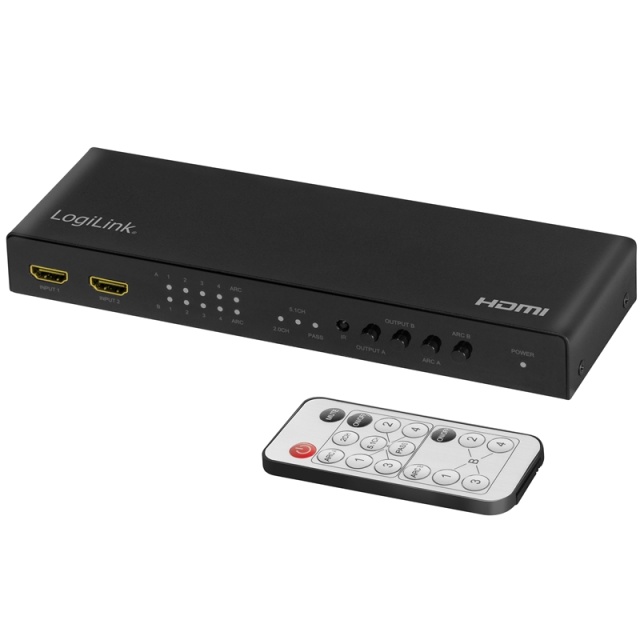 LogiLink HDMI Matrix Switch 4K/60Hz ARC HDCP HDR CEC