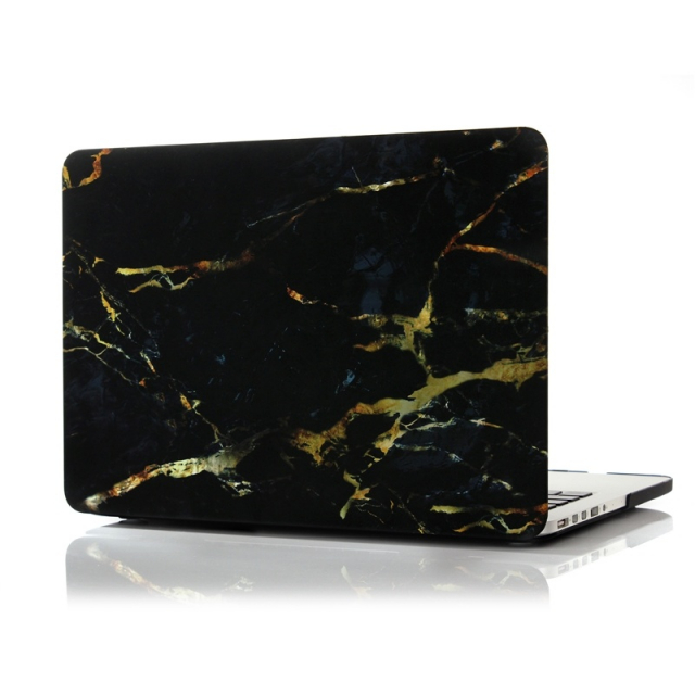 Hard plastic case for MacBook Pro 14.2" A2442 2021, Marble (Black/Gold)