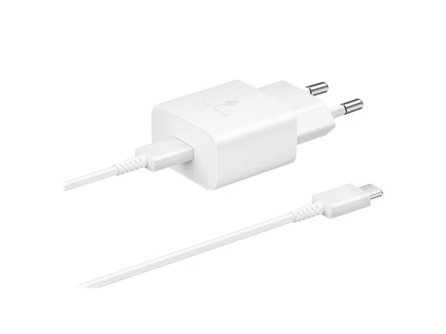 Samsung EP-T1510X USB-C 15W Wall Charger + 3A USB-C Cable, White