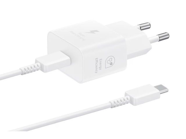 Samsung EP-T2510N GaN Wall Charger USB-C 25W + Cable, White