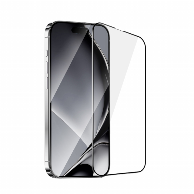 Tempered glass with metal frame for iPhone 16 Pro