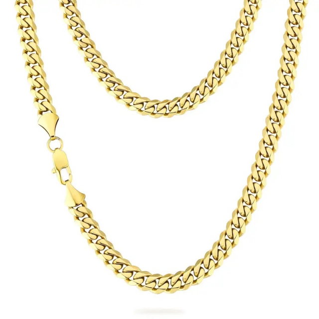 Gold colored chain necklace (40cm) & bracelet (20cm)