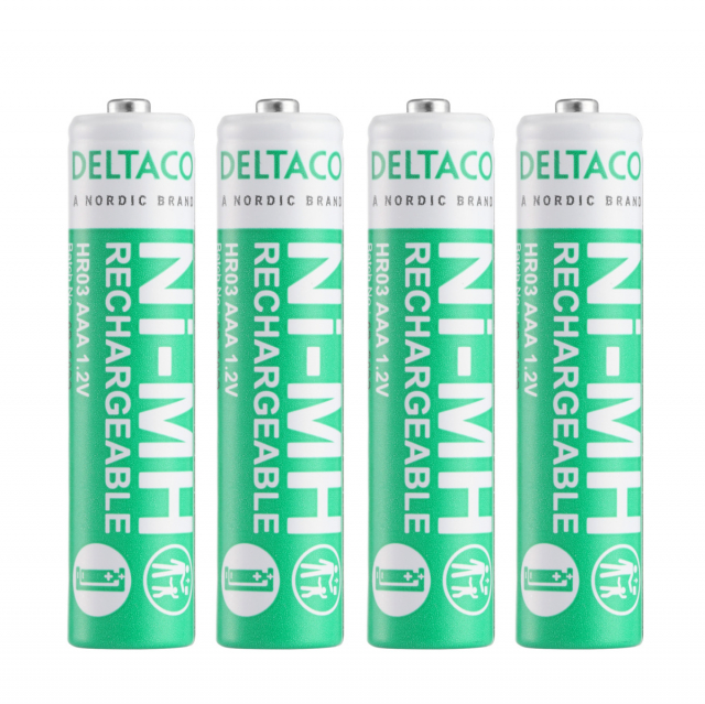 DELTACO Ultimate Ni-Mh rechargeable, LR03/AAA size, 750mAh, 4-pack(SG)