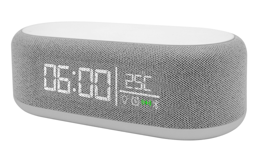 United AWB2465 Alarm Clock w/Wireless Charger & BT Speaker White