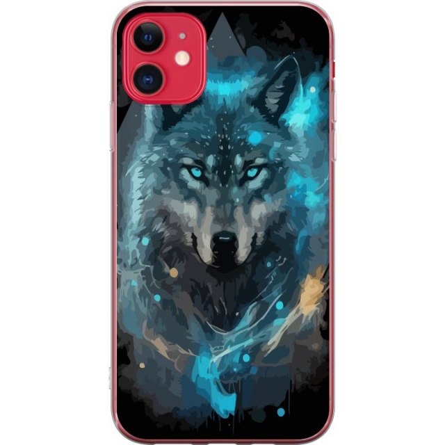 Mobile case for Apple iPhone 11 with Wolf design