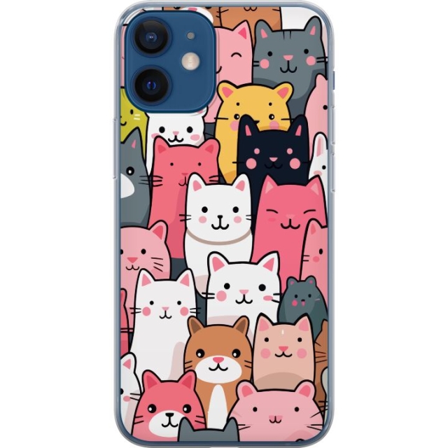 Mobile case for Apple iPhone 12 with Cat pattern design