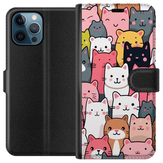Wallet case for Apple iPhone 12 Pro with Cat pattern design
