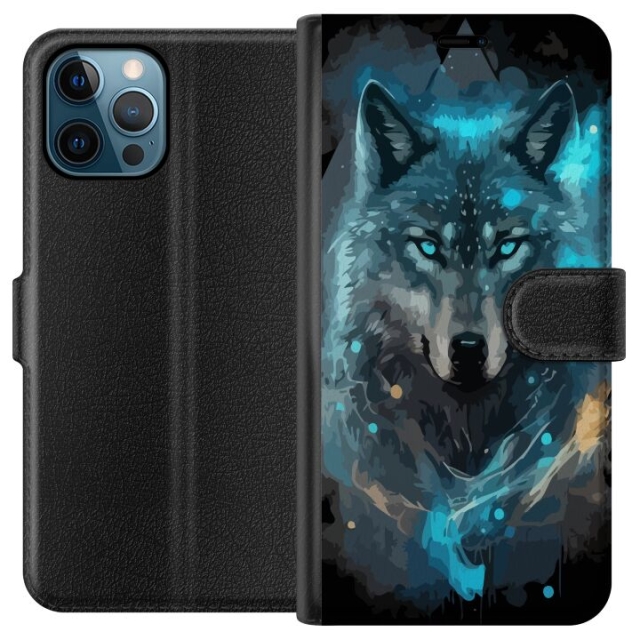 Wallet case for Apple iPhone 12 Pro Max with Wolf design