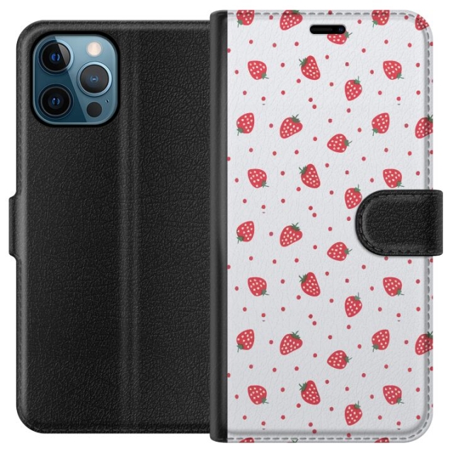 Wallet case for Apple iPhone 12 Pro Max with Strawberries design