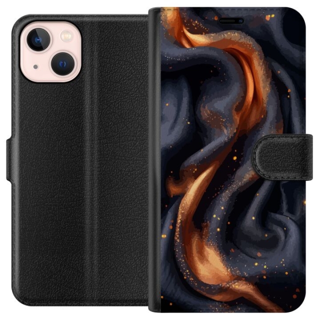 Wallet case for Apple iPhone 13 mini with Fiery silk design