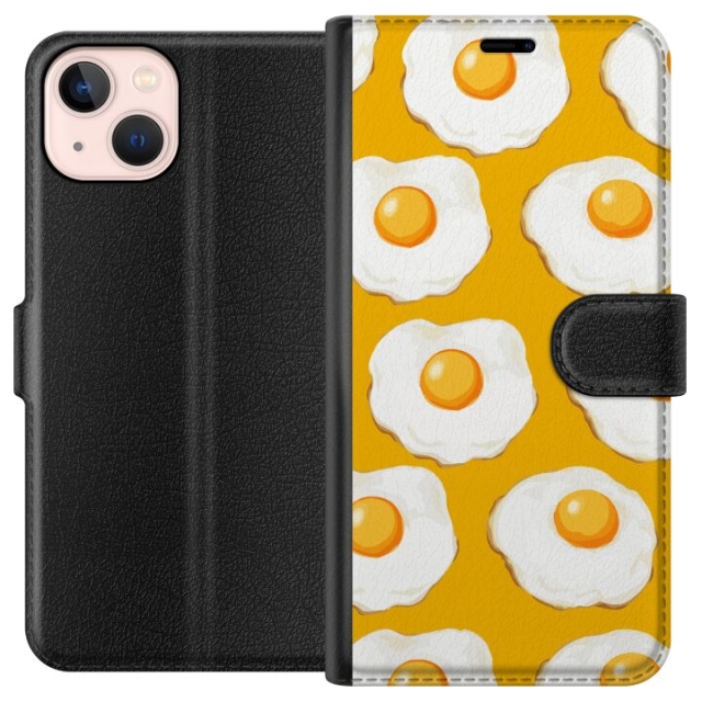 Wallet case for Apple iPhone 13 mini with Fried egg design
