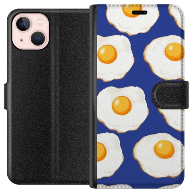 Wallet case for Apple iPhone 13 mini with Fried eggs design