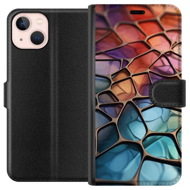 Wallet case for Apple iPhone 13 mini with Metallic pattern design