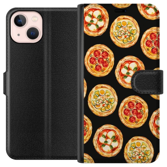 Wallet case for Apple iPhone 13 mini with Pizza design