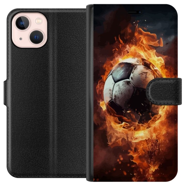 Wallet case for Apple iPhone 13 mini with Football design