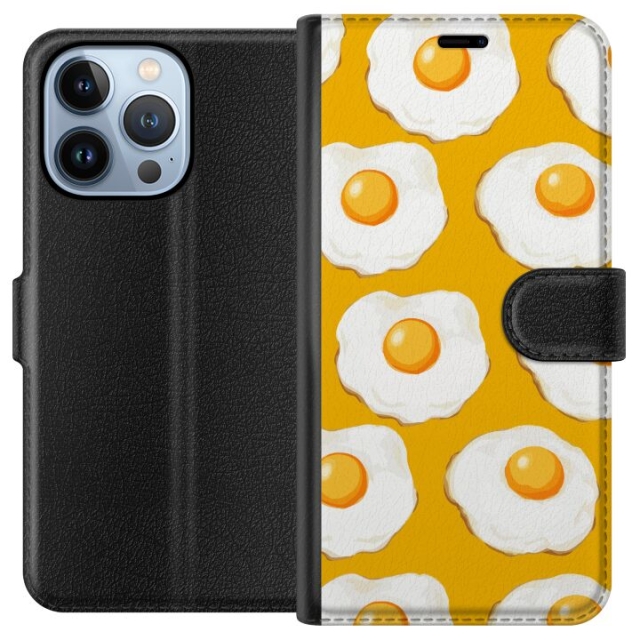 Wallet case for Apple iPhone 13 Pro with Fried egg design