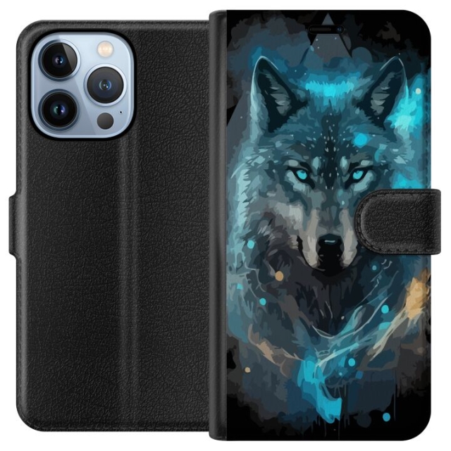 Wallet case for Apple iPhone 13 Pro with Wolf design