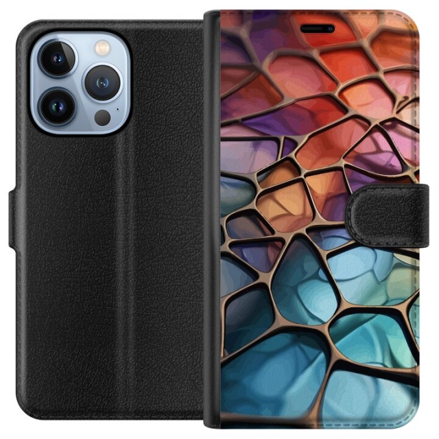 Wallet case for Apple iPhone 13 Pro with Metallic pattern design