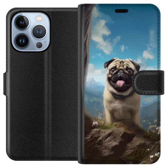 Wallet case for Apple iPhone 13 Pro with Happy Dog design