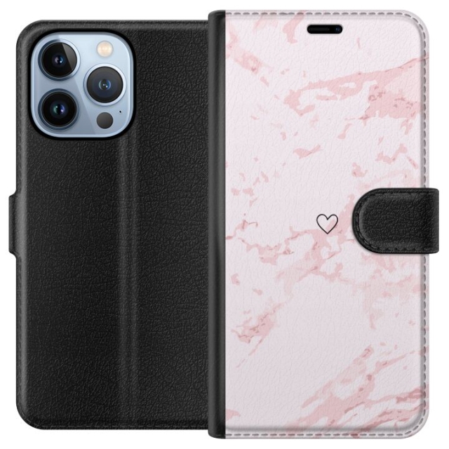Wallet case for Apple iPhone 13 Pro with Pink Heart design